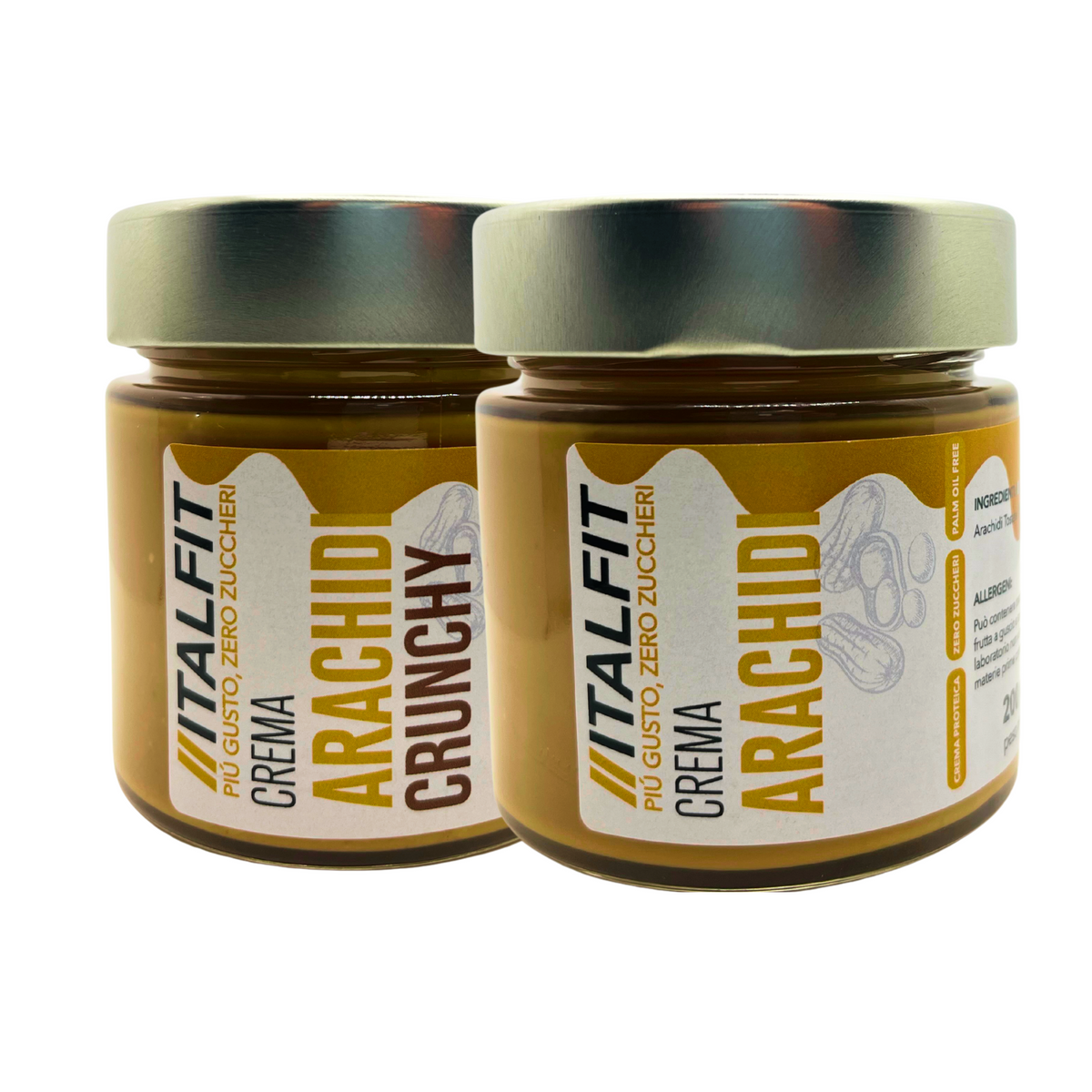 BOX 2 GUSTI ARACHIDI SMOOTH + ARACHIDI CRUNCH 200g X 2