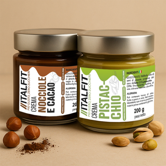 BOX 2 GUSTI PISTACCHIO + NOCCIOLE E CACAO 200g X 2
